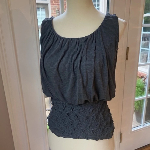 Anthropologie Grey Smocked Waist Bailey 44 Tank XS - Picture 4 of 8